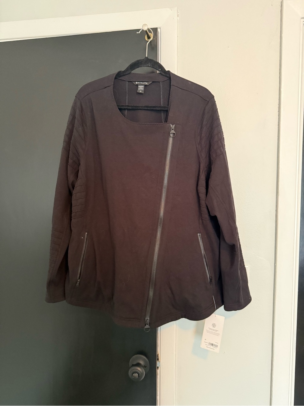 Athleta Black Zip Moto Jacket